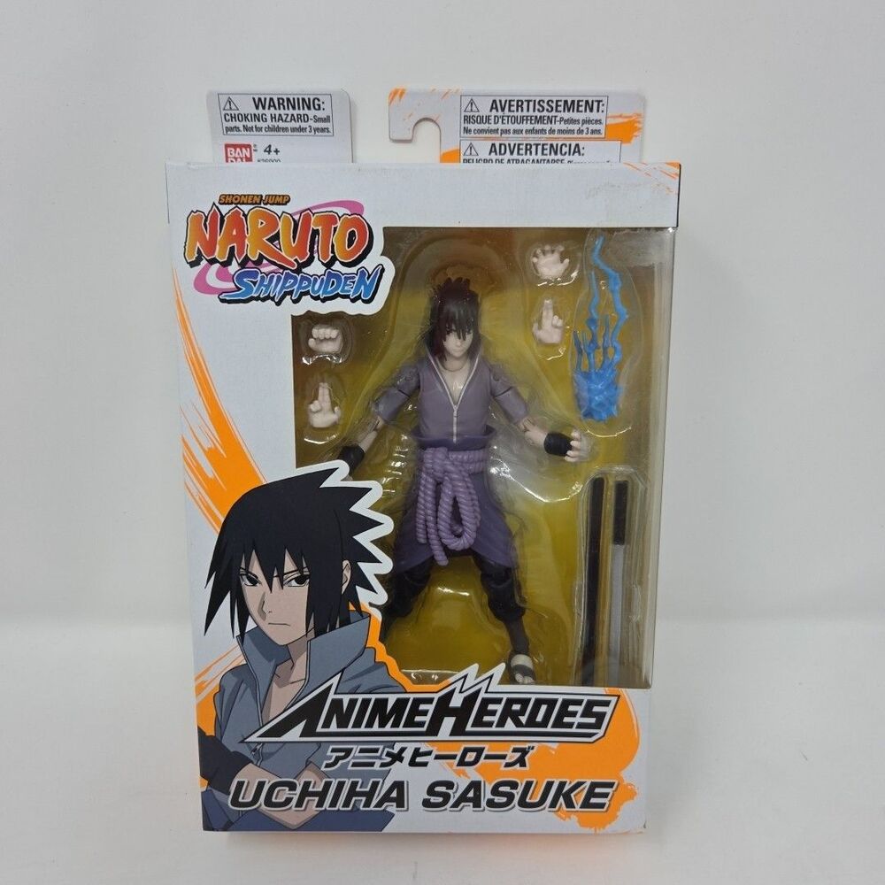 Bandai Anime Heroes Naruto Shippuden Uchiha Sasuke w/ Effects 6" Action Figure